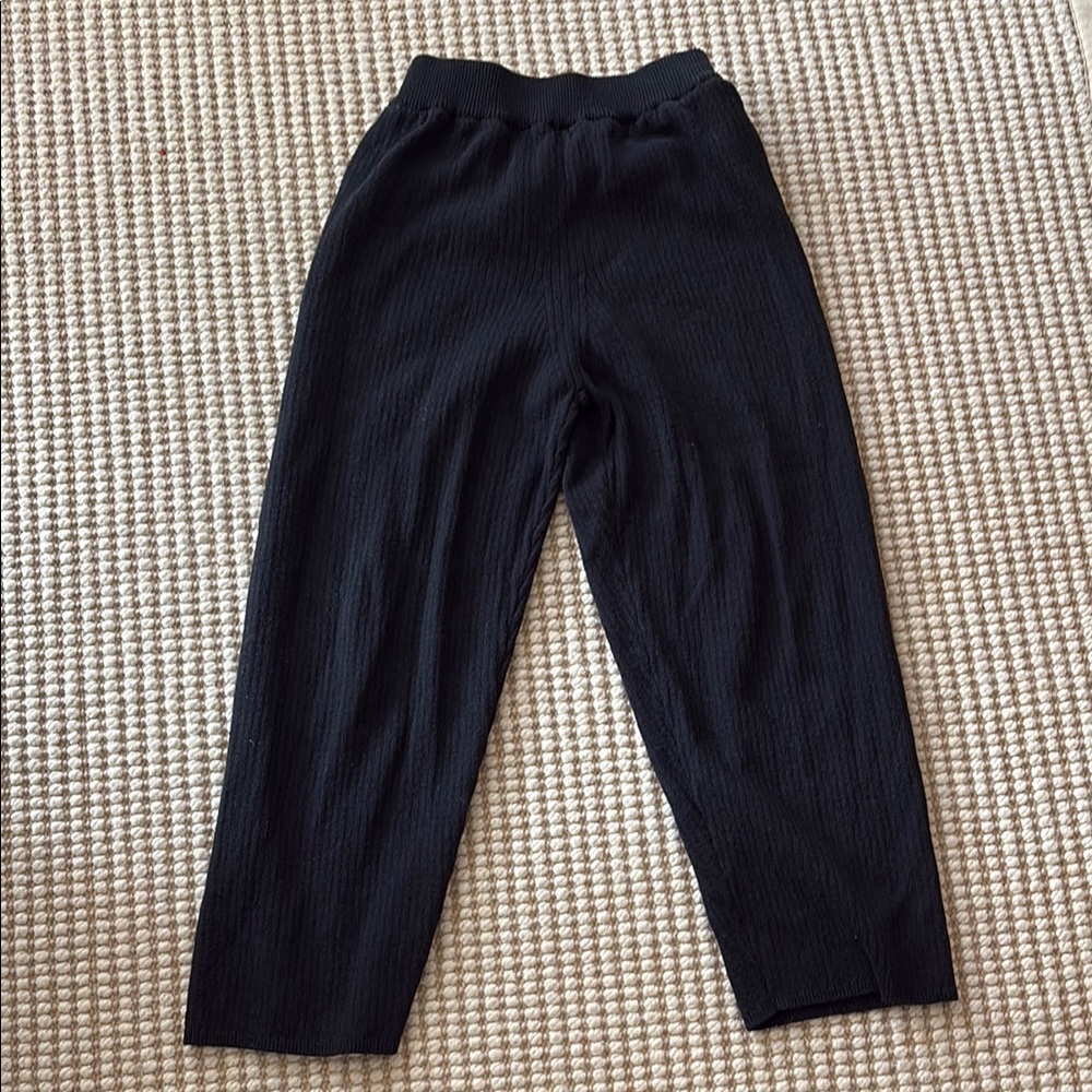 Cordera ribbed black cotton pant